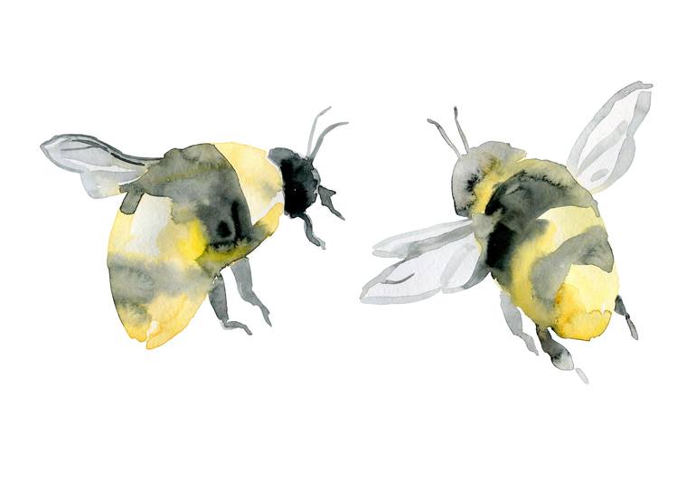 Bees Painting by Elena Krotova | Saatchi Art