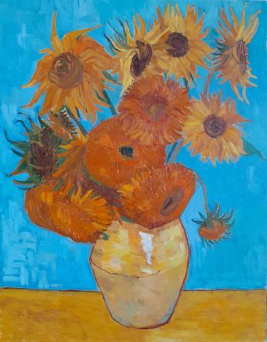 Sunflowers original acrylic painting on stretched canvas