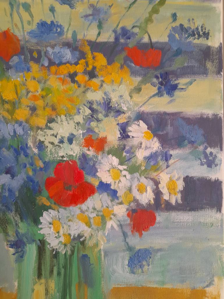 Original Abstract Expressionism Floral Painting by Liudmyla Lelechenko