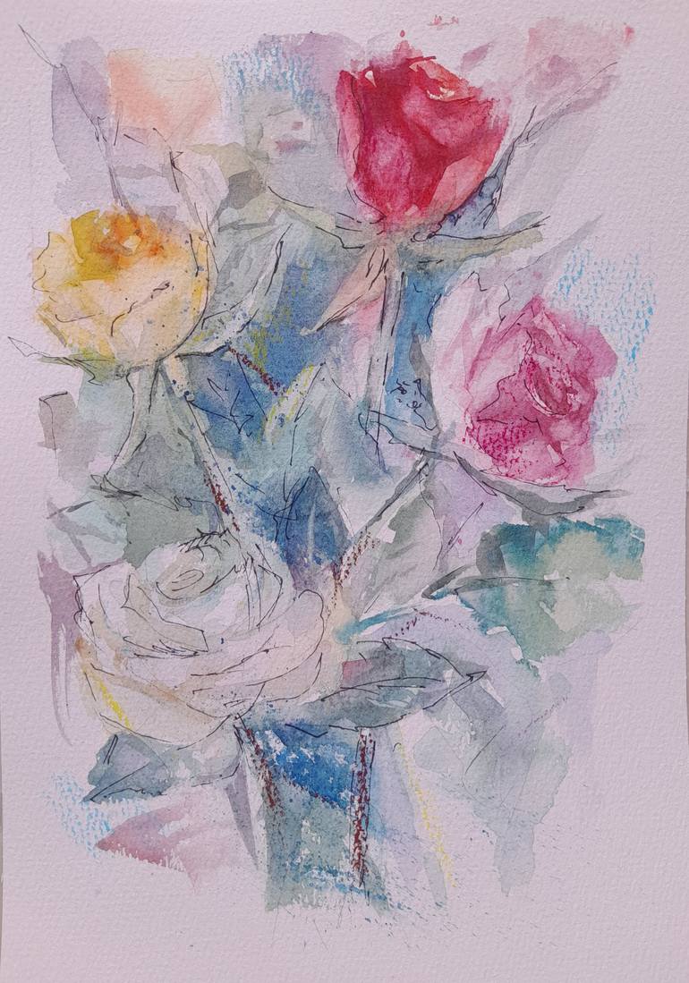 Print of Abstract Floral Paintings by Liudmyla Lelechenko