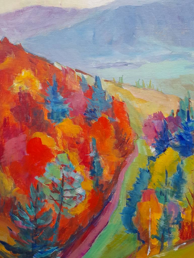 Original Abstract Landscape Painting by Liudmyla Lelechenko