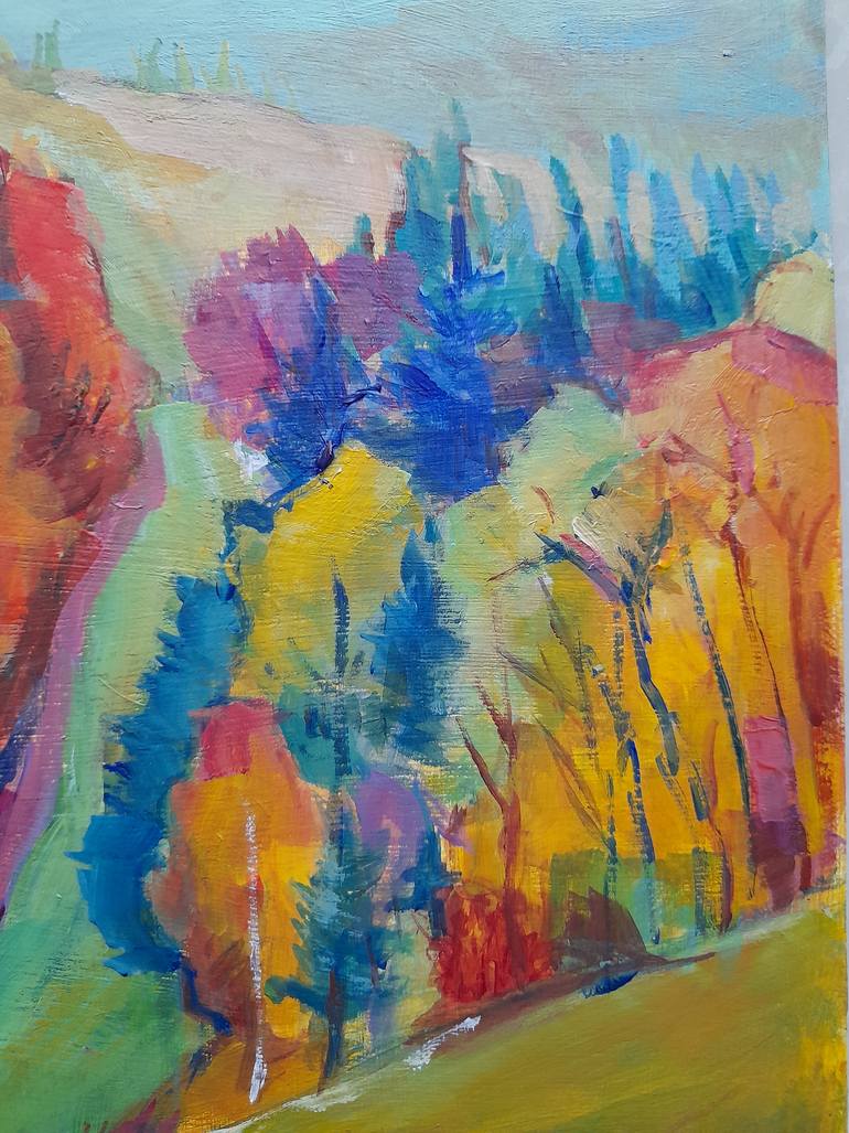 Original Abstract Landscape Painting by Liudmyla Lelechenko