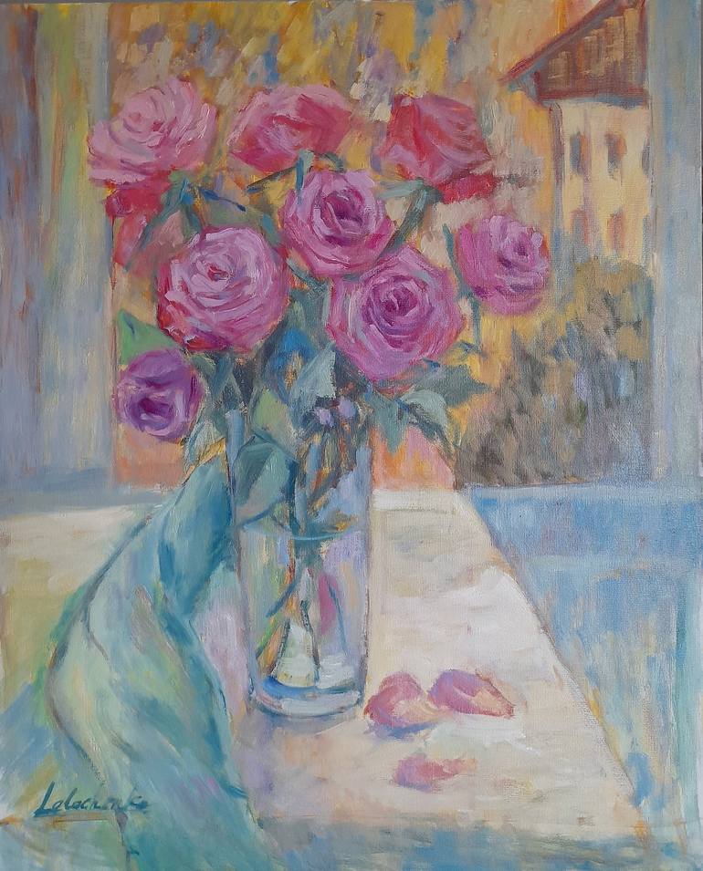 Original Contemporary Floral Paintings by Liudmyla Lelechenko