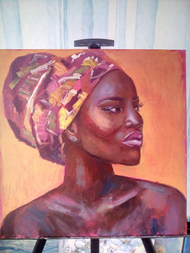Original Abstract Expressionism Women Painting by Liudmyla Lelechenko