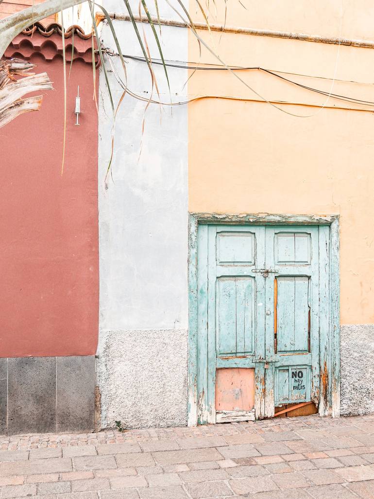 Wooden front door | Pastel art print | Fine art travel print Art Print