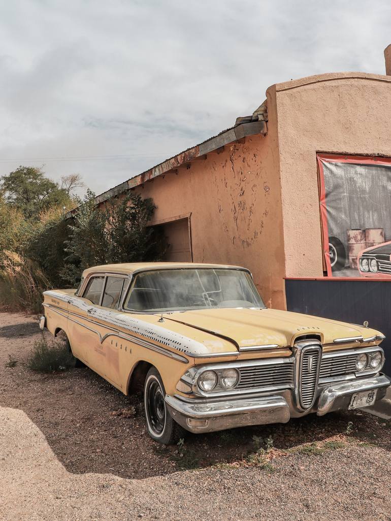 Old Yellow Car On Historic Route 66 In Arizona Photo | USA Digital