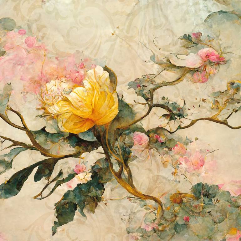 Original Contemporary Floral Mixed Media by Mandy Koorneef