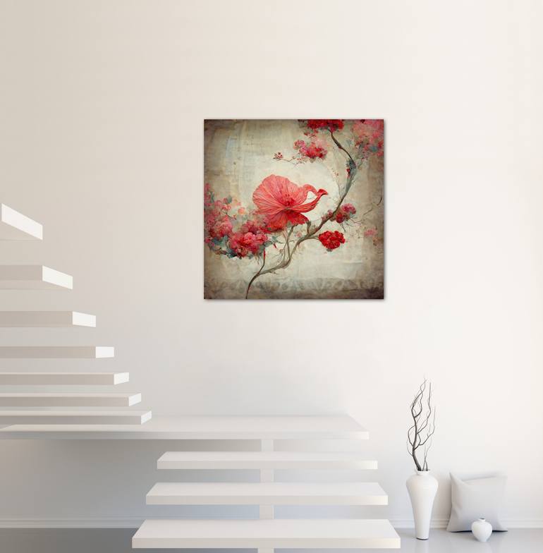 Original Surrealism Floral Mixed Media by Mandy Koorneef