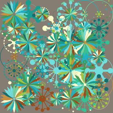 Original Abstract Floral Printmaking by Mandy Koorneef