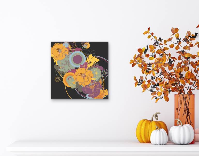 Original Abstract Floral Mixed Media by Mandy Koorneef