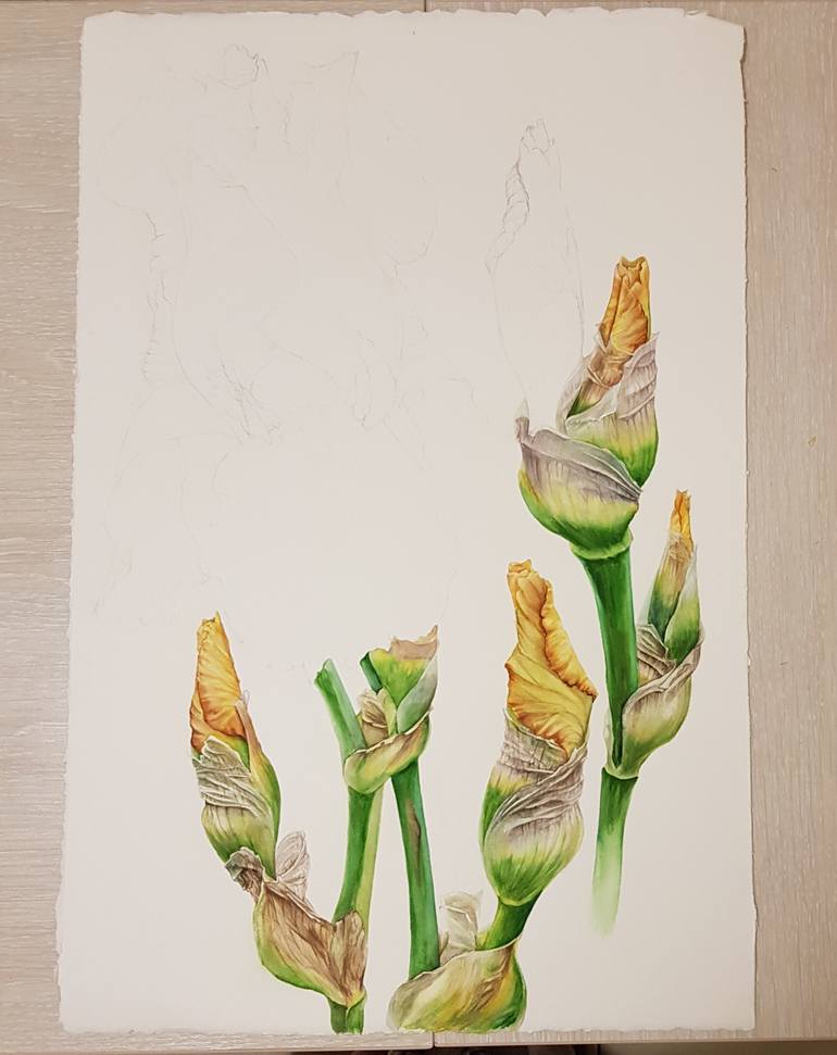 Original Figurative Botanic Painting by Albina Litvinova