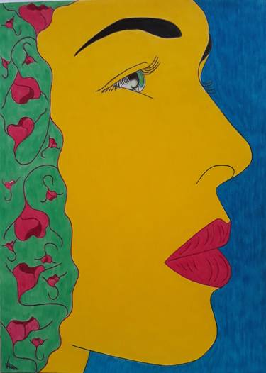 Original Women Drawing by Ines Brune