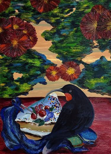 Original Post-impressionism Abstract Painting by Yula Kim