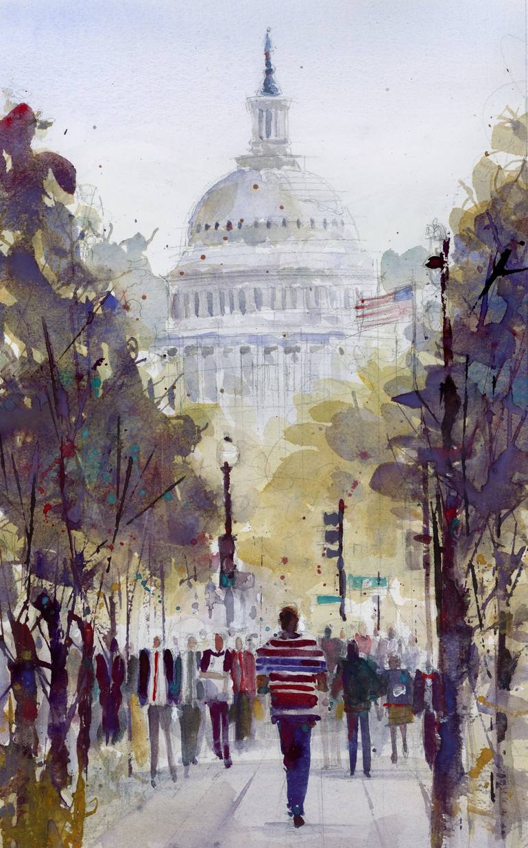 Washington DC US Capital Painting by Dorrie Rifkin Saatchi Art