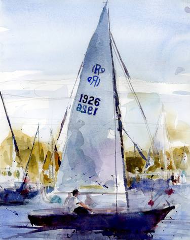Print of Fine Art Boat Paintings by Dorrie Rifkin