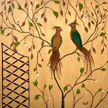 "Golden Hour" Birds Painting thumb