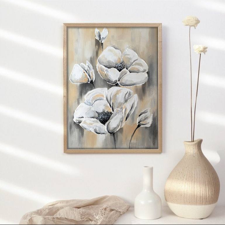 Original Abstract Floral Painting by Victoria Bravo