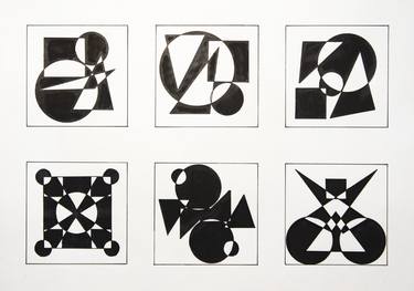 Original Abstract Geometric Drawings by Mark Stuchik
