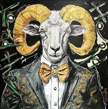 Original Abstract Expressionism Animal Painting by The Space Cowboy Aka Chayne Hultgren