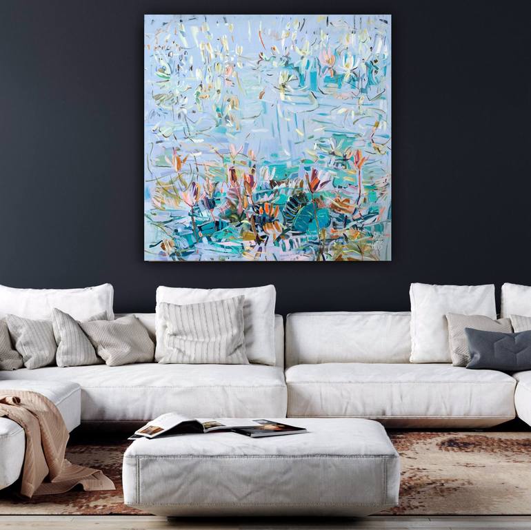Original Abstract Floral Painting by Mila Weis