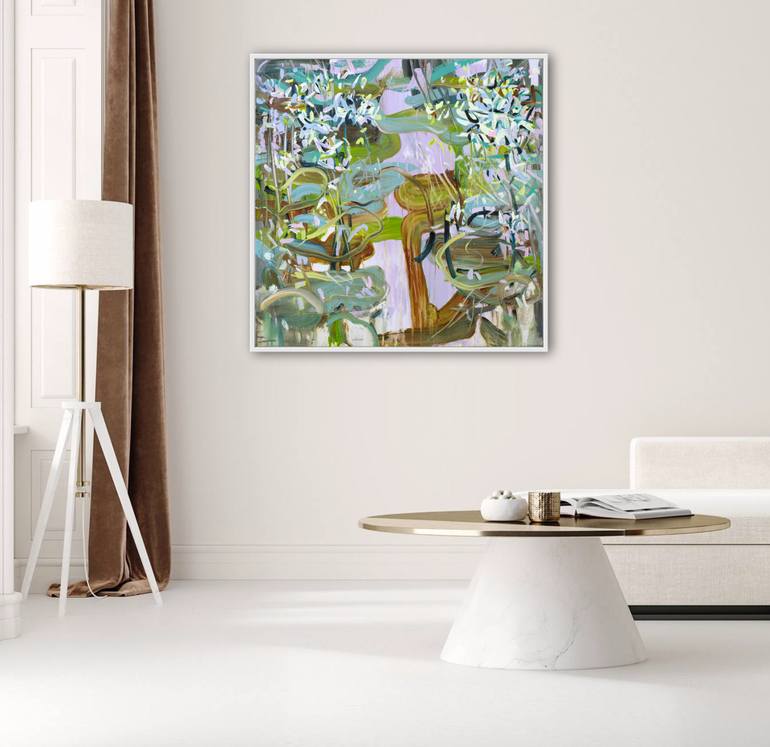 Original Abstract Floral Painting by Mila Weis