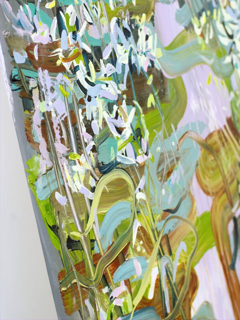 Original Abstract Floral Painting by Mila Weis