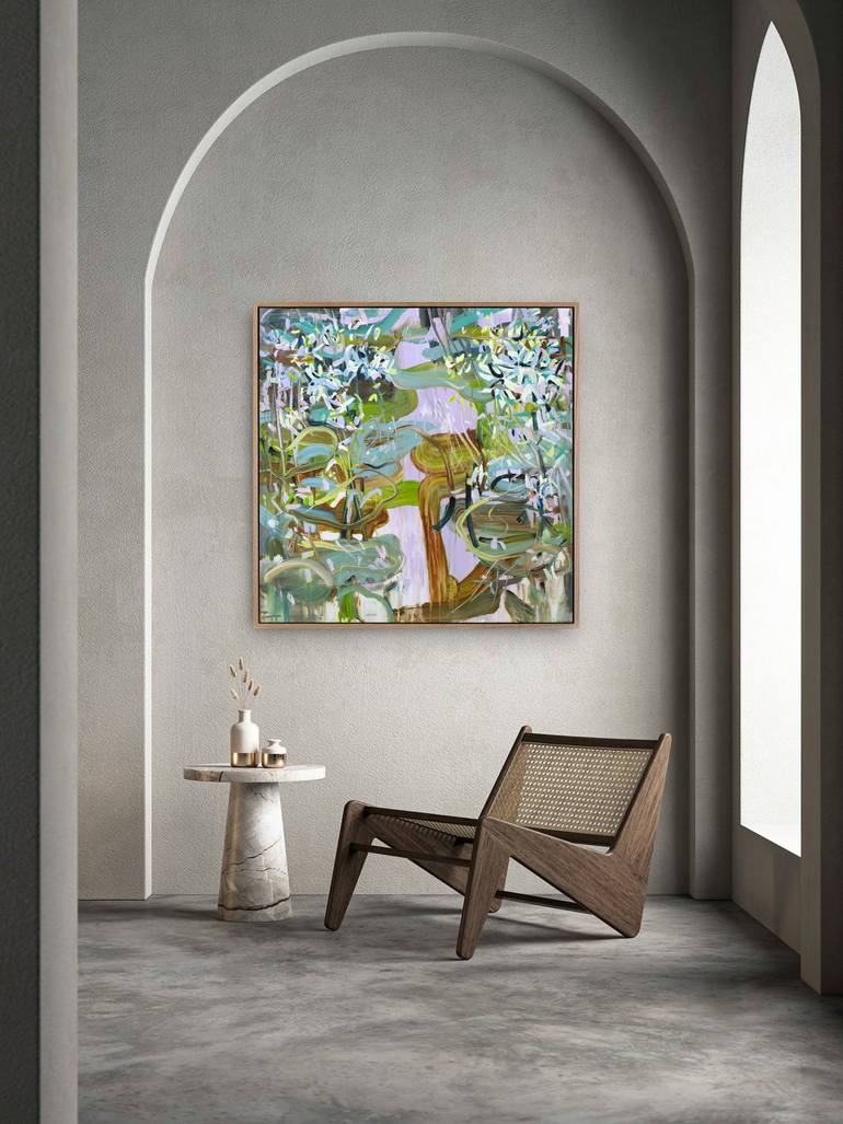 Original Abstract Floral Painting by Mila Weis