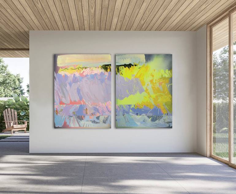 Original Abstract Expressionism Landscape Painting by Mila Weis