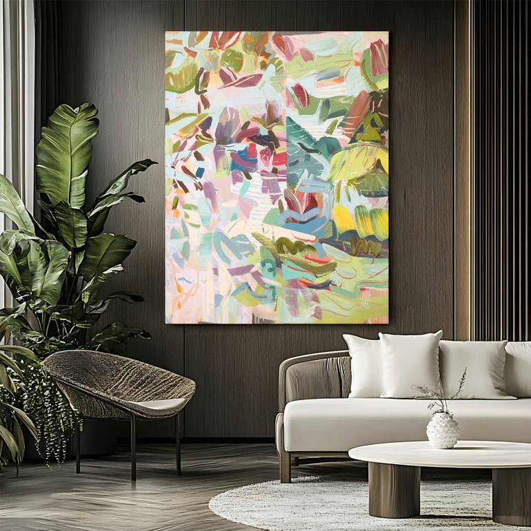 Original Abstract Floral Painting by Mila Weis