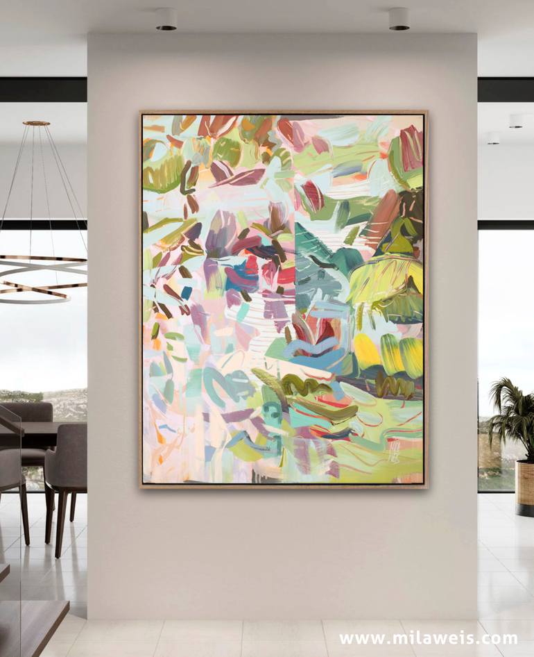 Original Abstract Floral Painting by Mila Weis