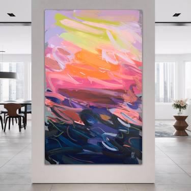 Original Abstract Expressionism Landscape Painting by Mila Weis