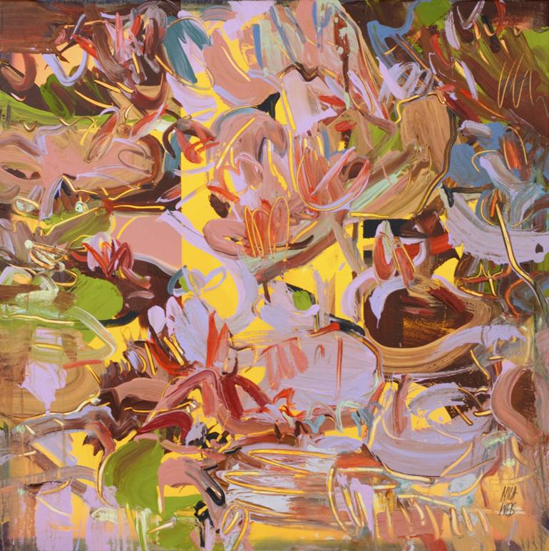 Original Abstract Floral Paintings by Mila Weis