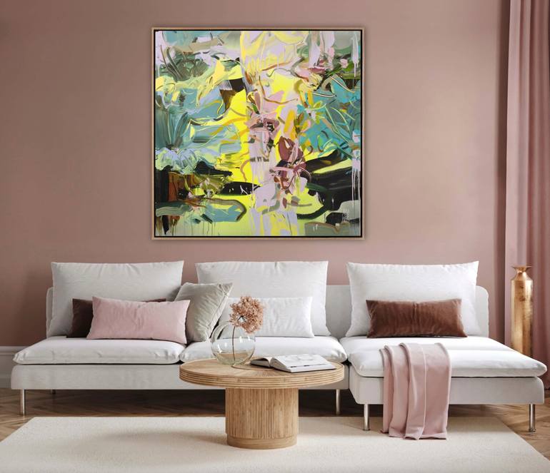 Original Abstract Floral Painting by Mila Weis