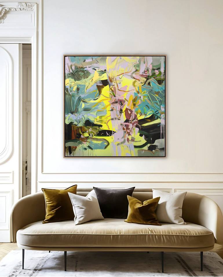 Original Abstract Floral Painting by Mila Weis