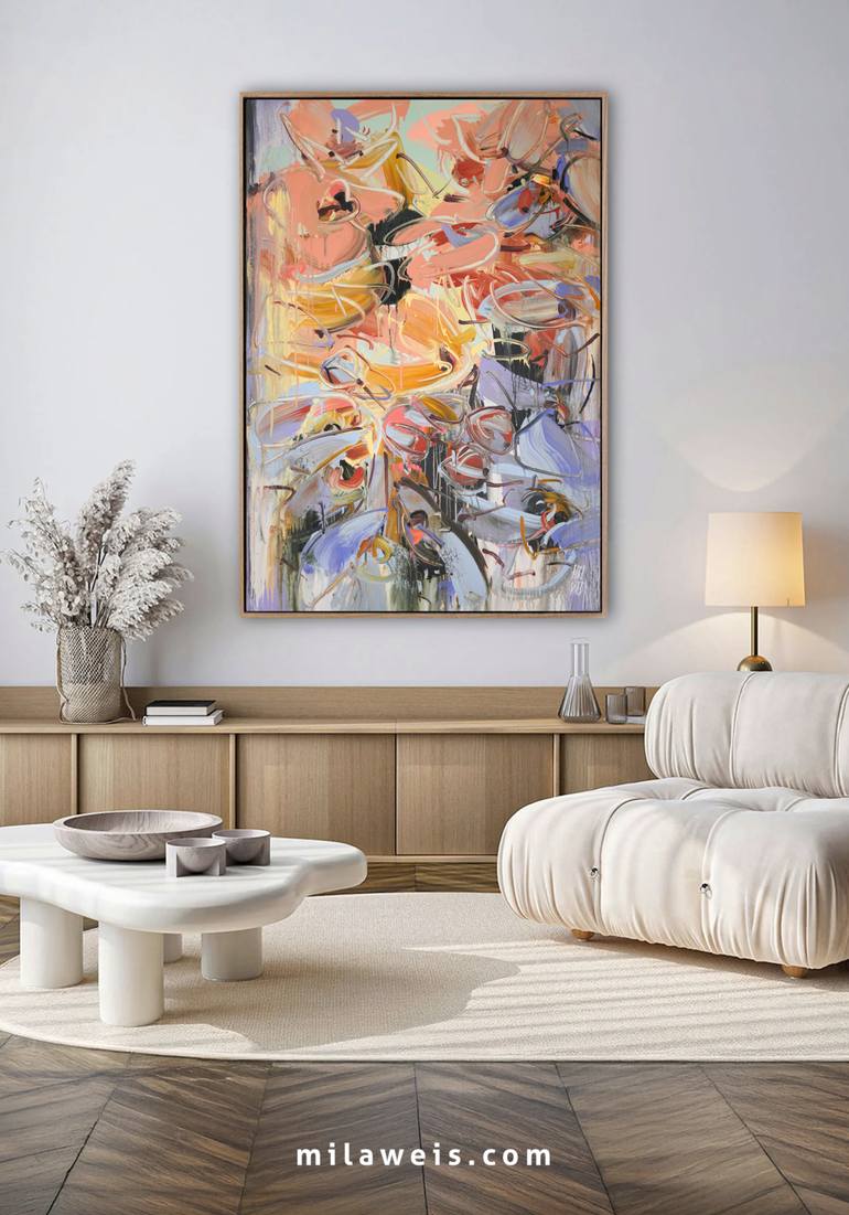 Original Abstract Floral Painting by Mila Weis