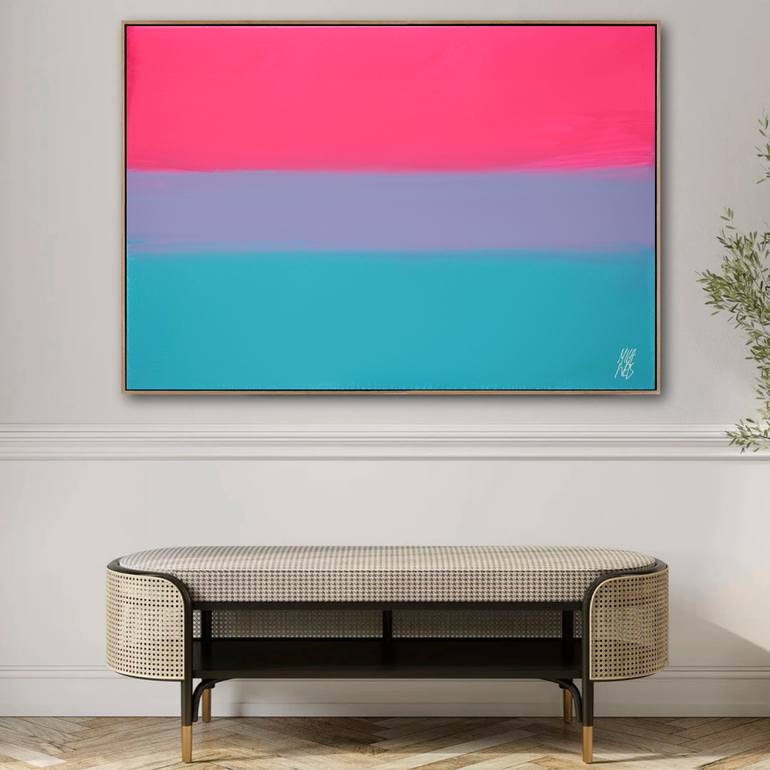 Original Abstract Painting by Mila Weis | Abstract Art on Canvas | The Beginning / Pink Sunset