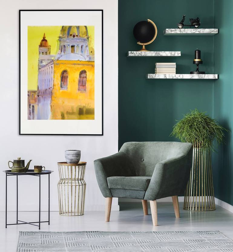 Original Fine Art Architecture Painting by Mila Weis