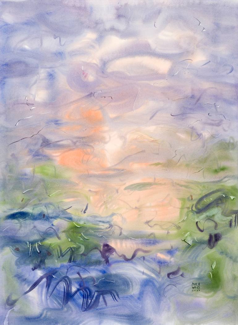 Original Abstract Landscape Painting by Mila Weis