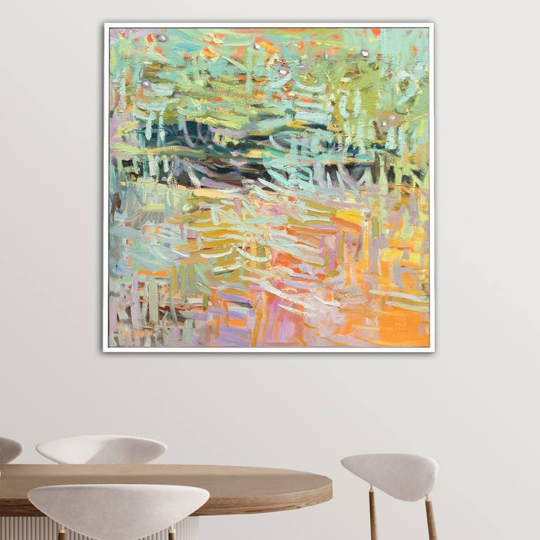 Original Abstract Garden Painting by Mila Weis