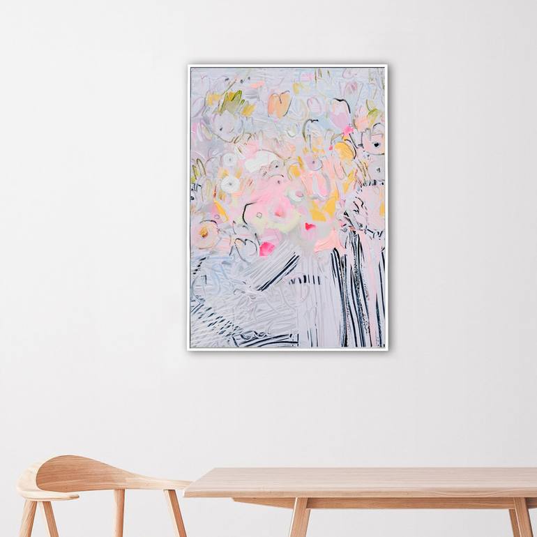 Original Abstract Expressionism Floral Painting by Mila Weis