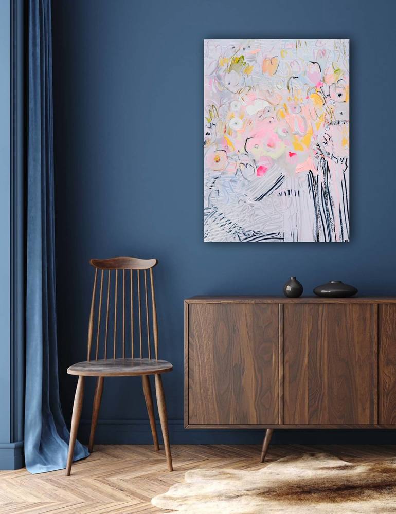 Original Abstract Expressionism Floral Painting by Mila Weis