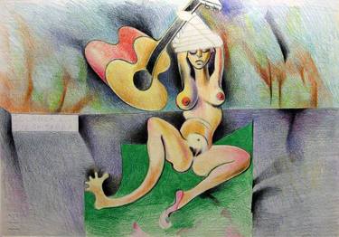 Original Surrealism Nude Drawings by Michelangelo Janigro
