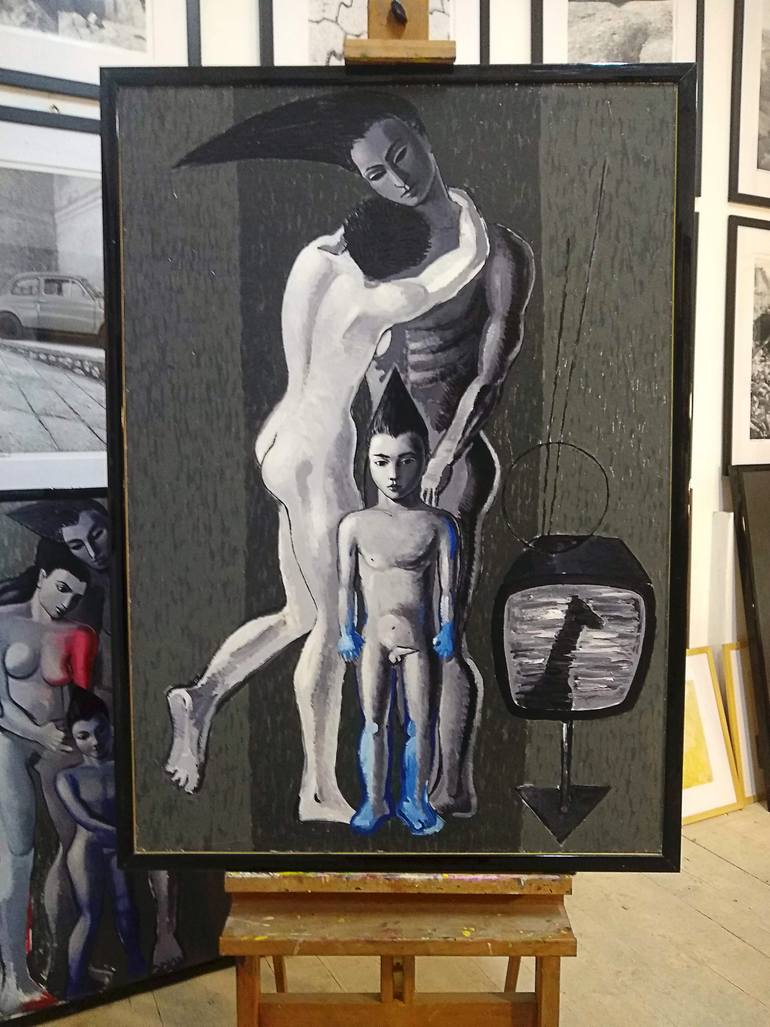Original Expressionism Nude Painting by Michelangelo Janigro