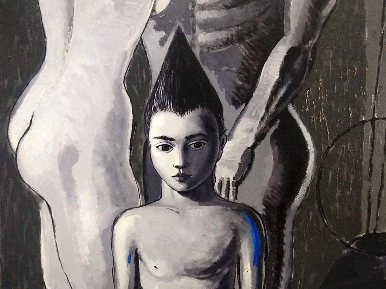 Original Expressionism Nude Painting by Michelangelo Janigro