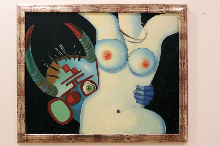 Original Surrealism Nude Painting by Michelangelo Janigro