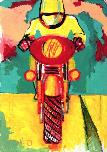 biker in yellow thumb