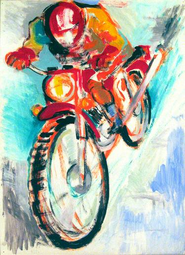 Original Expressionism Motorcycle Paintings by Michelangelo Janigro