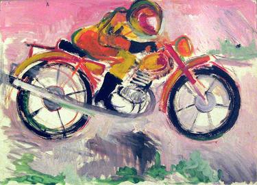 Original Expressionism Motorcycle Paintings by Michelangelo Janigro