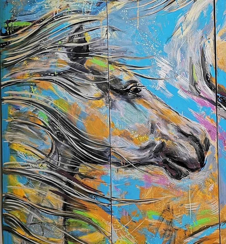 Original Abstract Horse Painting by Svetlana  Kompel