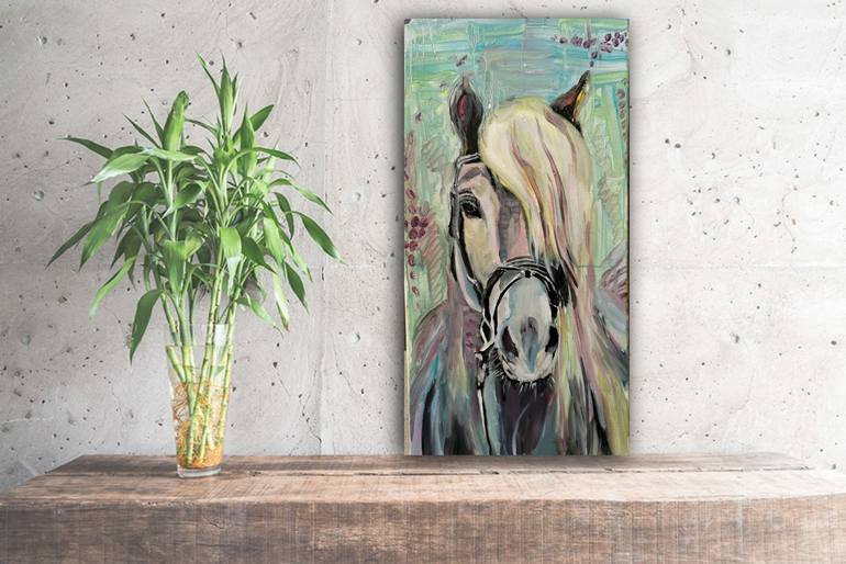 Original Abstract Expressionism Horse Painting by Svetlana  Kompel